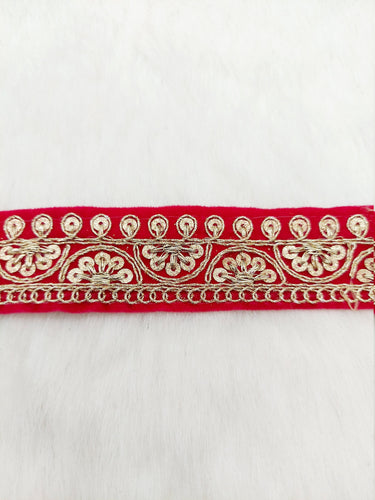Floral Embroidered Velvet Fabric Sequins Trim Indian Sari Border, Sequin Trimming, Sequinned Lace